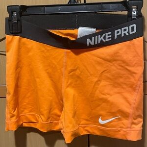 Orange Nike Pro Shorts Womens Medium